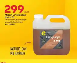 Byggmax Midun Linoljesåpa Natur 3L erbjuda