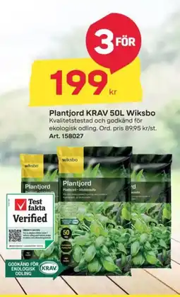 Byggmax Plantjord KRAV 50L erbjuda