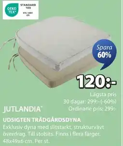 JYSK JUTLANDIA UDSIGTEN TRÄDGÅRDSDYNA erbjuda