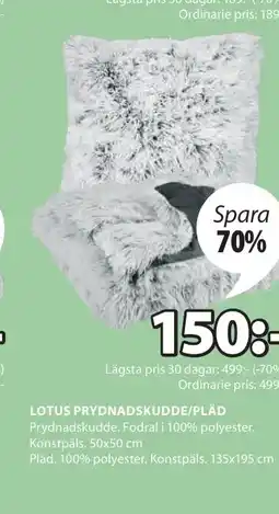 JYSK LOTUS PRYDNADSKUDDE/PLÄD erbjuda