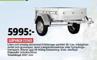 Bauhaus Släpvagn ES150S erbjuda