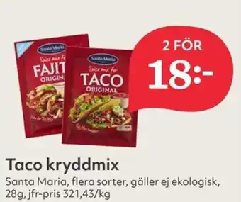 Hemköp Taco kryddmix 2st erbjuda