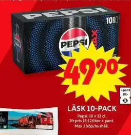 ICA Maxi PEPSI Läsk 10-pack erbjuda
