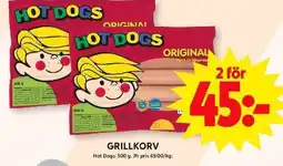 ICA Maxi HOT DOGS Grillkorv erbjuda