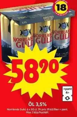 ICA Maxi NORRLANDS GULDS Öl 3,5% erbjuda