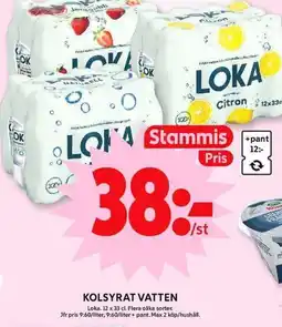 ICA Maxi LOKA Kolsyrat vatten erbjuda