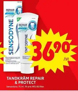 ICA Maxi SENSODYNE Tandkräm repair & protect erbjuda
