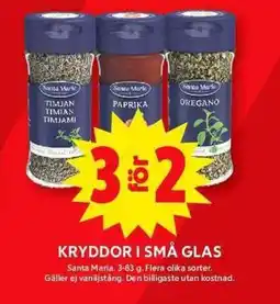 ICA Maxi Kryddor i små glas erbjuda
