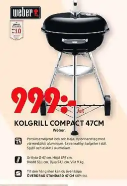 ICA Maxi WEBER Kolgrill compact 47cm erbjuda