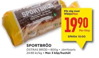Willys Sportbröd erbjuda