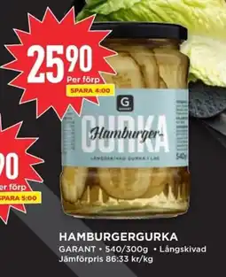 Willys GARANT Hamburgergurka erbjuda