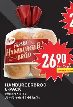 Willys PÅGEN Hamburgerbröd 8-pack erbjuda