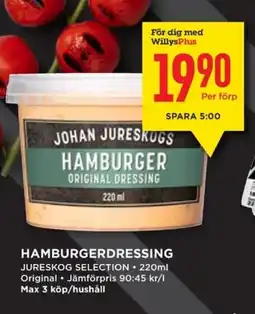 Willys JURESKOG SELECTION Hamburgerdressing erbjuda