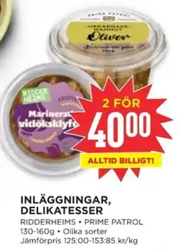 RIDDERHEIMS Inläggningar, delikatesser