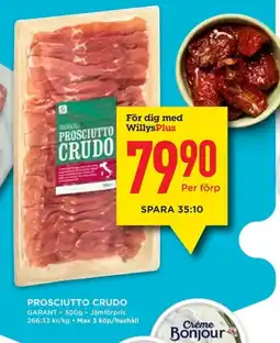 Willys GARANT Prosciutto crudo erbjuda