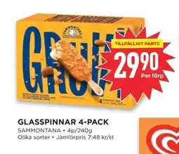 Willys SAMMONTANA Glasspinnar 4-pack erbjuda