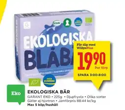 Willys GARANT Ekologiska bär erbjuda