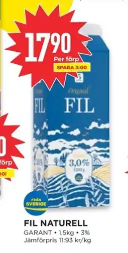 Willys GARANT Fil naturell erbjuda