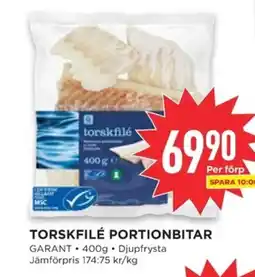 Willys GARANT Torskfilé portionbitar erbjuda
