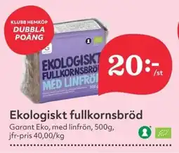 Hemköp GARANT Ekologiskt fullkornsbröd erbjuda