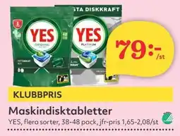 YES Maskindisktabletter