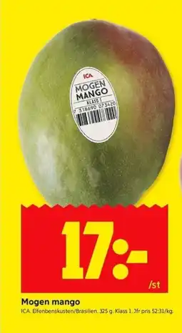 ICA Kvantum Mogen mango erbjuda