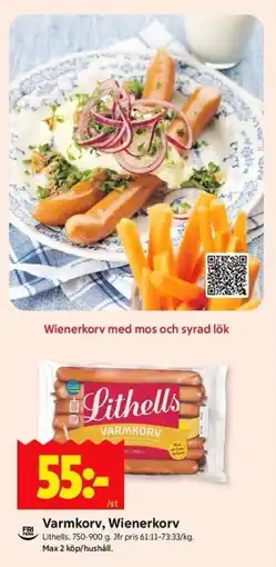 ICA Kvantum Varmkorv, wienerkorv erbjuda