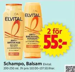ICA Supermarket ELVITAL Schampo, balsam erbjuda