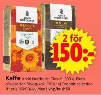 ICA Supermarket ARVID NORDQUIST Kaffe erbjuda
