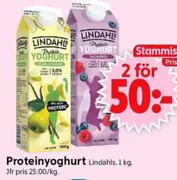 ICA Supermarket LINDAHLS Proteinyoghurt erbjuda