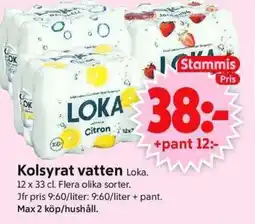 ICA Supermarket LOKA Kolsyrat vatten erbjuda