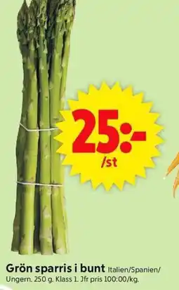 ICA Supermarket Grön sparris i bunt erbjuda