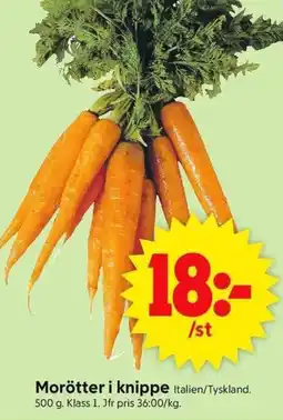 ICA Supermarket Morötter i knippe erbjuda