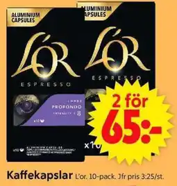 ICA Supermarket L'OR Kaffekapslar erbjuda