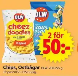 ICA Supermarket OLW Chips, ostbågar erbjuda