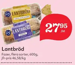 Östenssons FAZER Lantbröd erbjuda