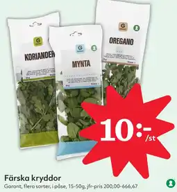 Östenssons GARANT Färska kryddor erbjuda