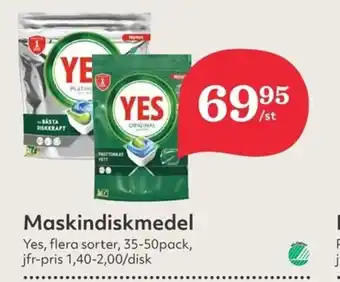 Hemköp Maskindiskmedel Yes 35-50pack erbjuda