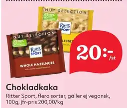 Östenssons RITTER SPORT Chokladkaka erbjuda
