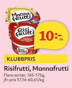 Östenssons Risifrutti, Mannafrutti erbjuda