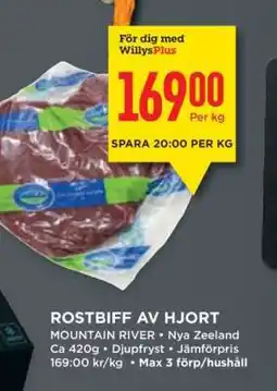 Willys ROSTBIFF AV HJORT erbjuda