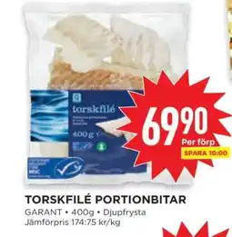 Willys TORSKFILÉ PORTIONBITAR erbjuda
