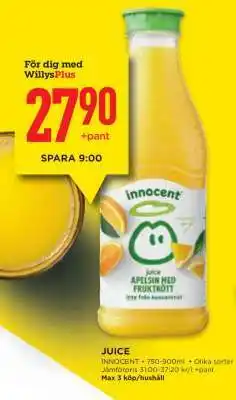 Willys JUICE erbjuda