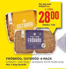 Willys FRÖBRÖD, OSTBRÖD 4-PACK erbjuda