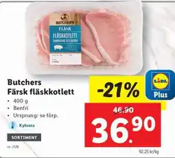 Lidl Butchers Färsk fläskkotlett erbjuda