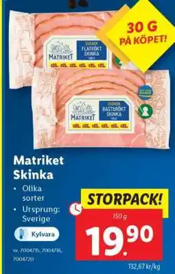Lidl MATRIKET Skinka erbjuda