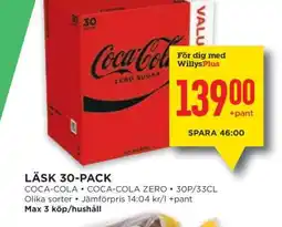 Willys LÄSK 30-PACK erbjuda