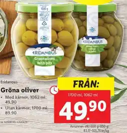 Lidl Eridanous Gröna oliver erbjuda