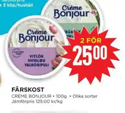 Willys FÄRSKOST CRÈME BONJOUR erbjuda