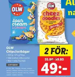 Lidl OLW Chips/ostbågar erbjuda